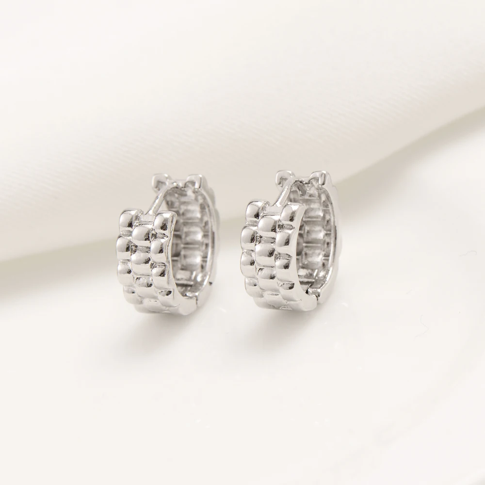 NEW PAIR OF LARGE BIG 9CT GOLD WHITE PLATED HOOP EARRINGS ROUND WIDE CIRCLE HOOPS GIFT