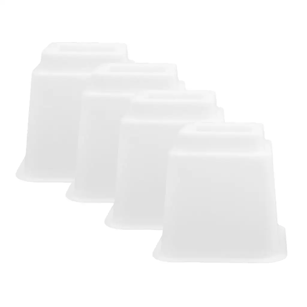 4 Piece White/Brown Furniture Risers Adjustable Sofa Bed Table Desk Chair Riser
