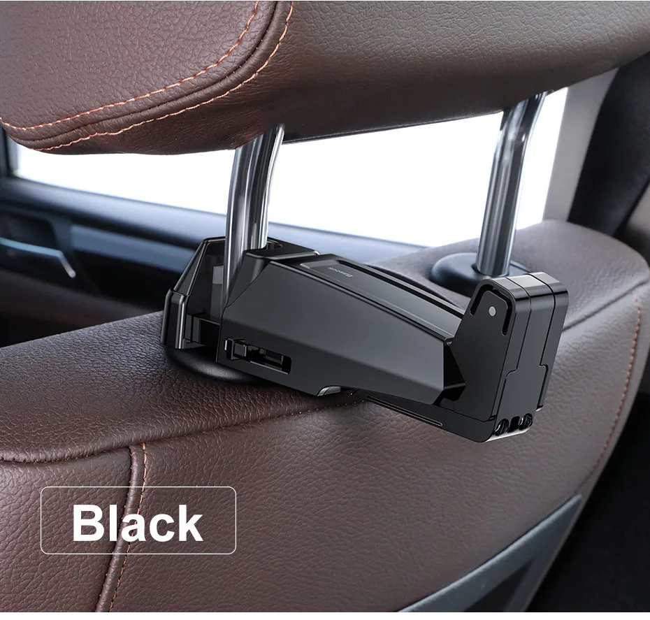 Автомобильный держатель Baseus на заднее сиденье с крючком, держатель для мобильного телефона 4,0-6,5 дюймов, универсальный автомобильный держатель для телефона с вращением на 360 дюйма