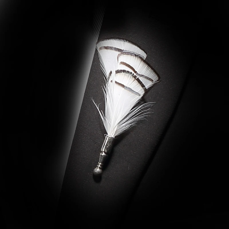 brooch JEMYGINS повязка с перьями галстуки для мужчин черный и белый цветочный ручной работы галстук-бабочка для свадьбы праздник выпускные подарочный набор - Цвет: brooch