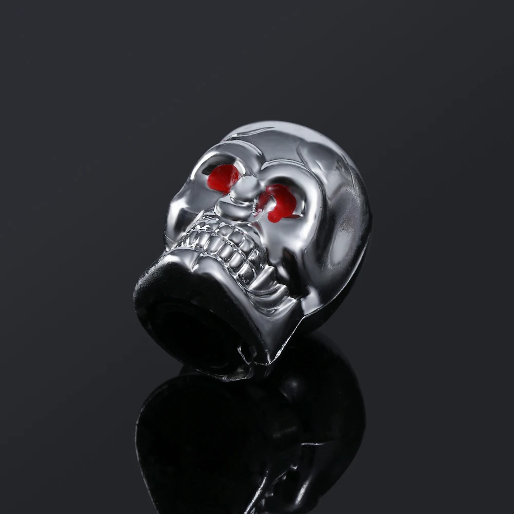 Комплект из 2 предметов с красными глазами злой череп резиновое серебряное шин