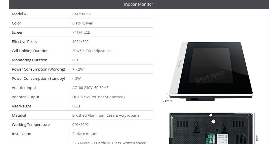 HOMSECUR " PoE Питание Wi-Fi видео домофон система с голосовым сообщением BC031IP-B+ BM716IP-S