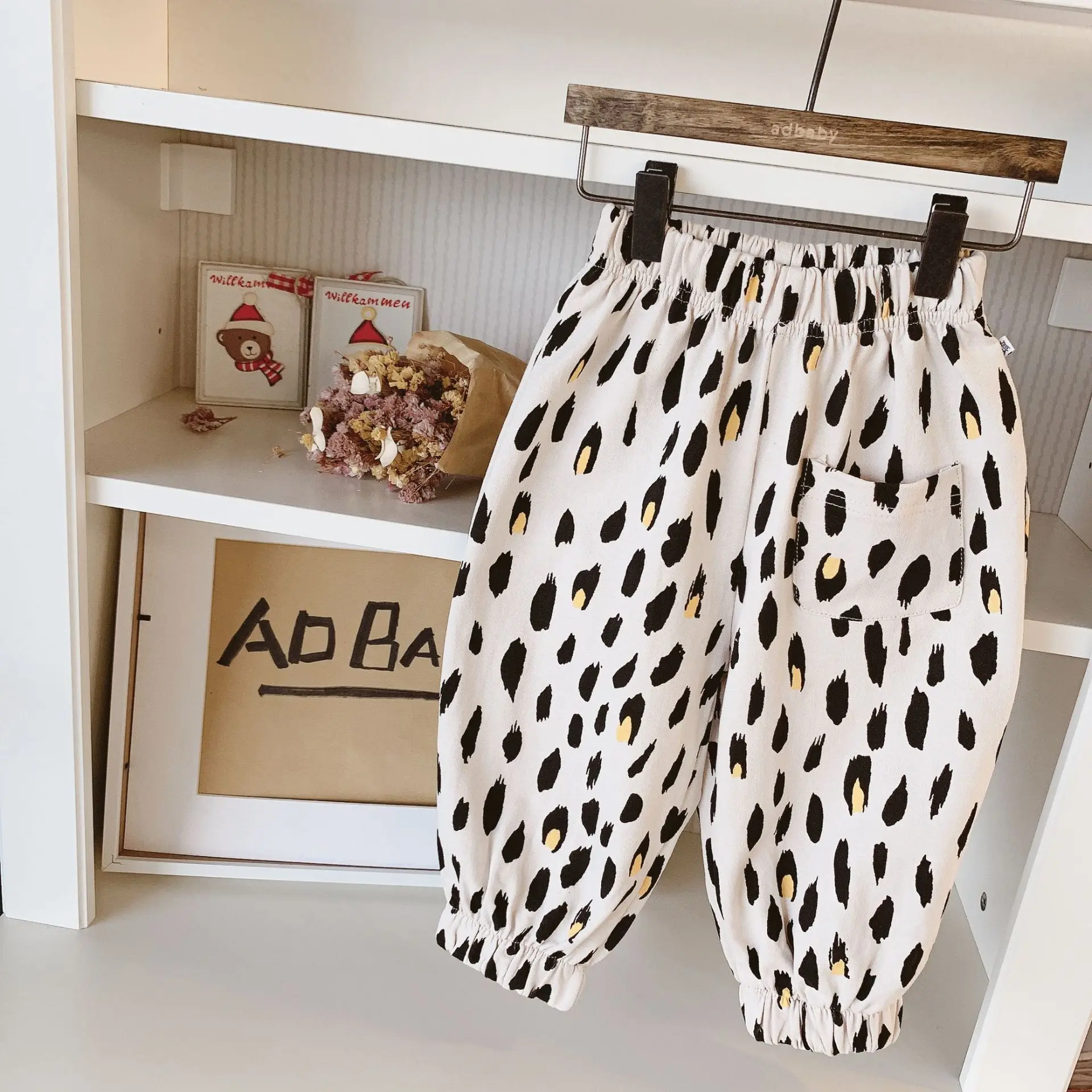 

2019 Spring And Autumn Childrenswear New Style Children Closing Foot 9 Pants Men And Women Korean-style Leopord Pattern Crawler