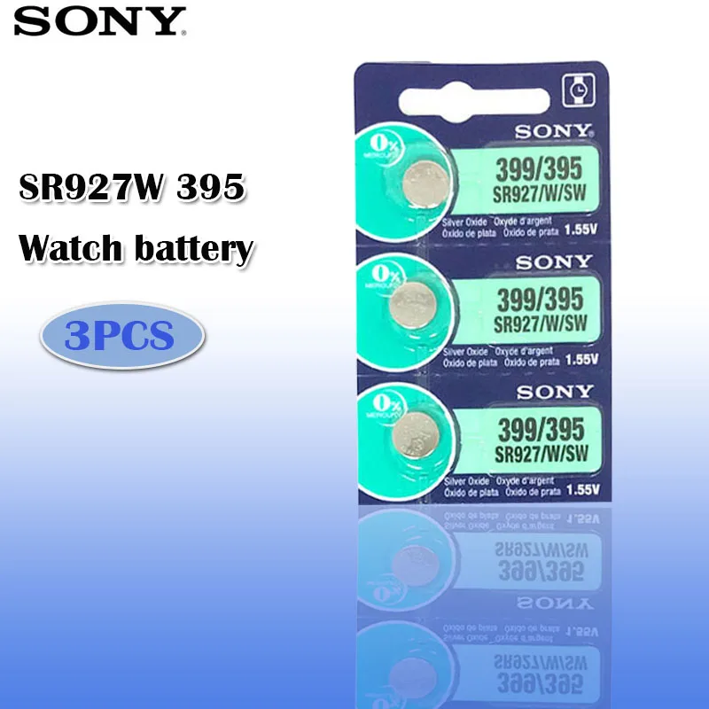 3 шт./лот Sony 100% оригинал 395 SR927SW 399 SR927W AG7 LR927 1 55 в серебряный оксид аккумулятор для