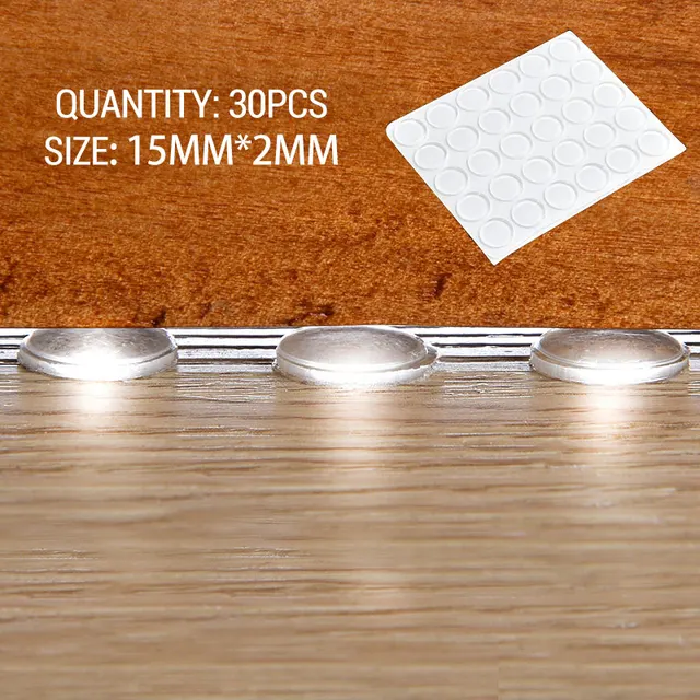 NAIERDI 40-80PCS Door Stops Self adhesive Silicone Rubber Pads Cabinet Bumpers Rubber Damper Buffer Cushion Furniture Hardware 15x2mmx30pcs