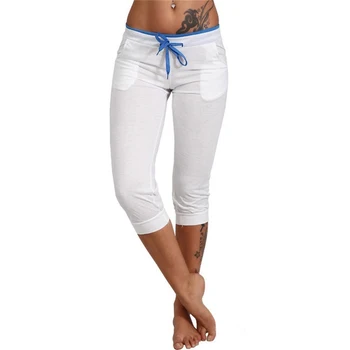 

2020 Sexy Pants Women Casual Slim Fit Ladies Workwear Solid Cropped Trousers Elastic High Waist Pants Females Plus Size 5XL