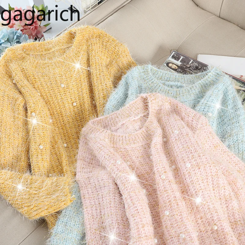 

Gagarich Women Pullover Autumn Winter New Korean Style 2020 Loose O-neck Knitted Solid Warm Sweaters