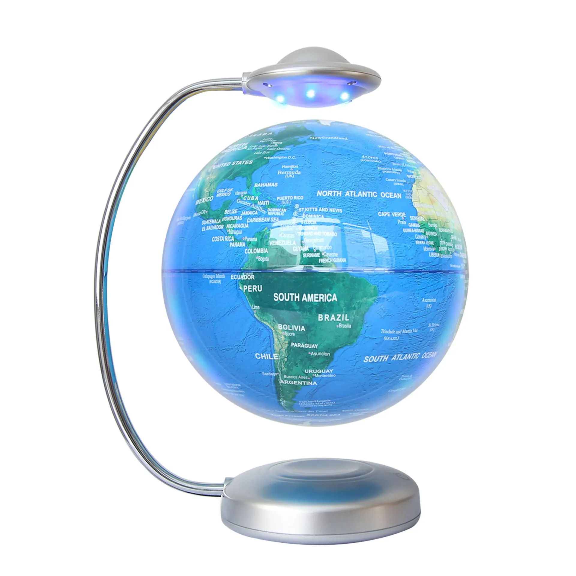 

Magnetic Levitation Floating Globe, 8" Anti-Gravity World Map Constellation Spinning Ball with Touch Control LED Light, Creativ