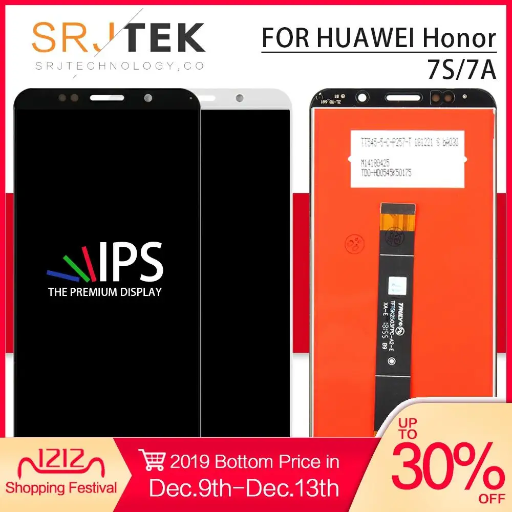 Srjtek lcd для huawei Honor 7A дисплей 7S сенсорный экран дигитайзер Рамка 5 45 ''для Y5 Prime 2018