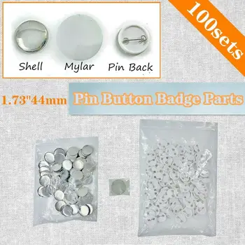 

100sets Plastic Blank Badge Button Parts Supplies 1.73" 44 mm Pin Parts Supplies For Pro Badge Button DIY Crafts,US Stock