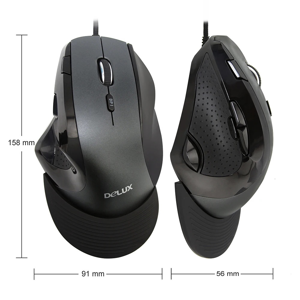 Delux M910BU Wired Vertical Mouse Gaming Mouse
