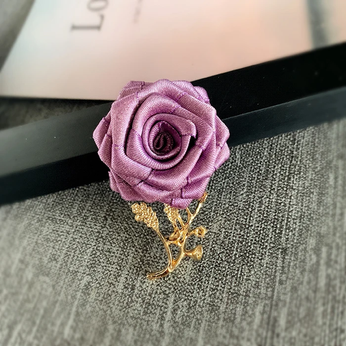 Flower Brooches Мужской женский галстук на магните на лацкане, брошь в британском стиле для свадебной вечеринки, пальто, куртка из золотого сплава, броши в форме цветка розы, ленты, корсаж - Цвет: Flower Brooches