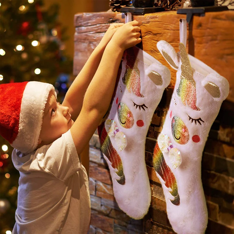 Sequined Unicorn Christmas Sock 5