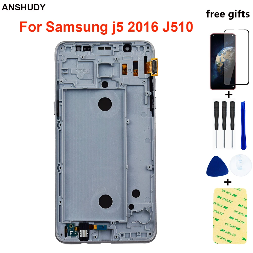 Для Samsung Galaxy J5 2016 j510 Дисплей Сенсорный экран дигитайзер в сборе для J510F ЖК дисплей