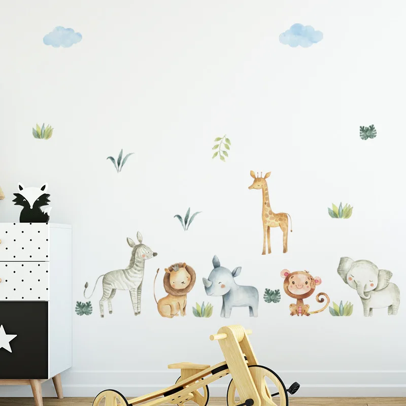 

Cartoon Animal Buddies Wall Sticker For Kids Room Home Decoration Mural Removable Wallpaper Bedroom Nursery Background Stickers