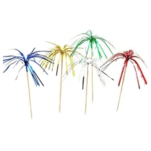 Коктейльные палочки фейерверк вечерние 100 шт фейерверк торт топперы, сэндвич& коктейльные палочки, зубочистки для украшения для тортов, вечерние S