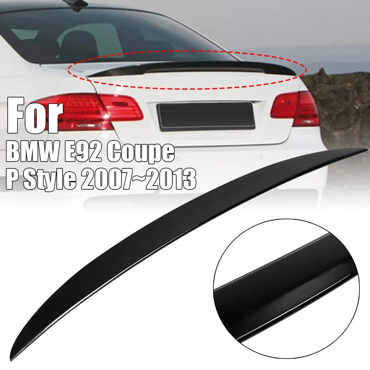 

Carbon wings For BMW E92 Spoiler 3 Series 2 Door E92 Coupe Carbon Spoiler Performance three Style car styling 2007-2013