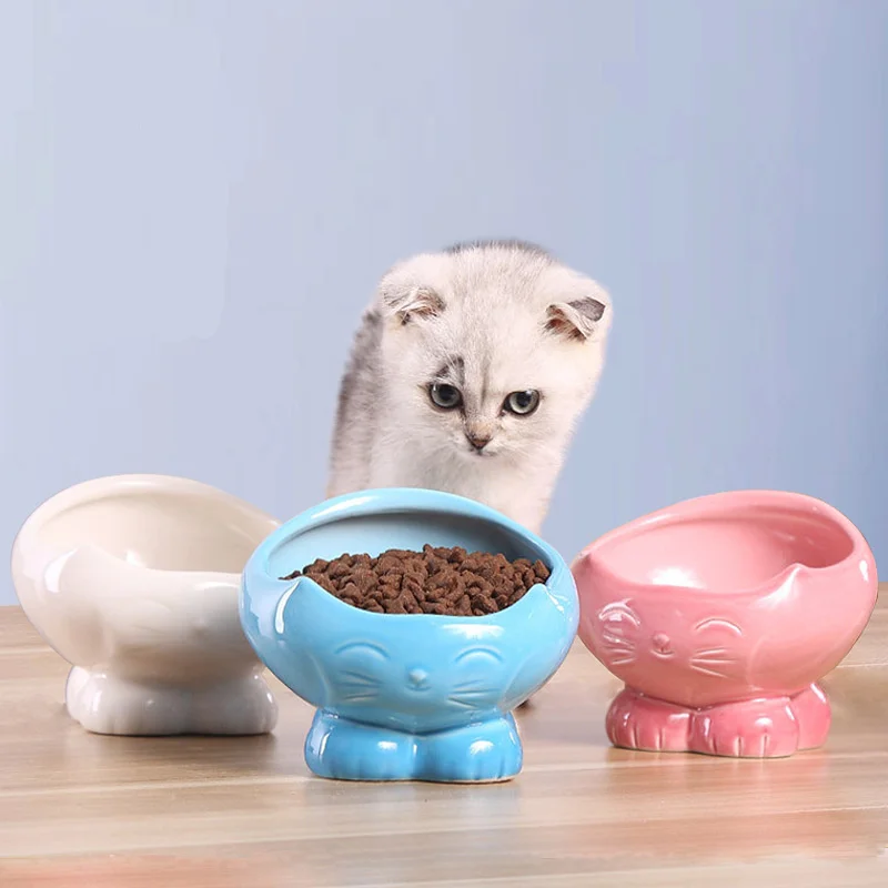 Симпатичная форма кота, миска для домашних животных, кормушки для собак, керамическая чаша, столовые приборы в форме котов, маленькие собаки, товары для кошек, миски для воды