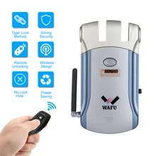 WAFU HF-008 Wireless Intelligent Remote Control Electronic Lock Stealth Security Door Lock With Remote Controllers