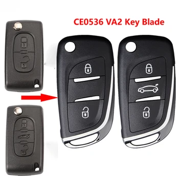 

Modified Flip Folding Key Shell 3 Buttons for Citroen C2 C3 C4 Coupe VTR Berlingo C6 C8 Remote Key Replacement Case with Logo