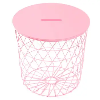 

Nordic Wrought Iron Coffee Table Simple Modern Sofa Bed Bedroom Bedside Storage Basket Storage Small Round Table