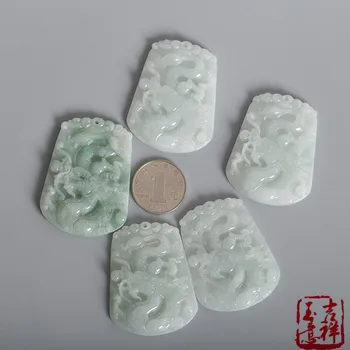 

Hand carving Jade stones 3D Chinese Dragon Decoration Natural Emerald quartz crystals Burma Jade Jewelry pendant Best gifts