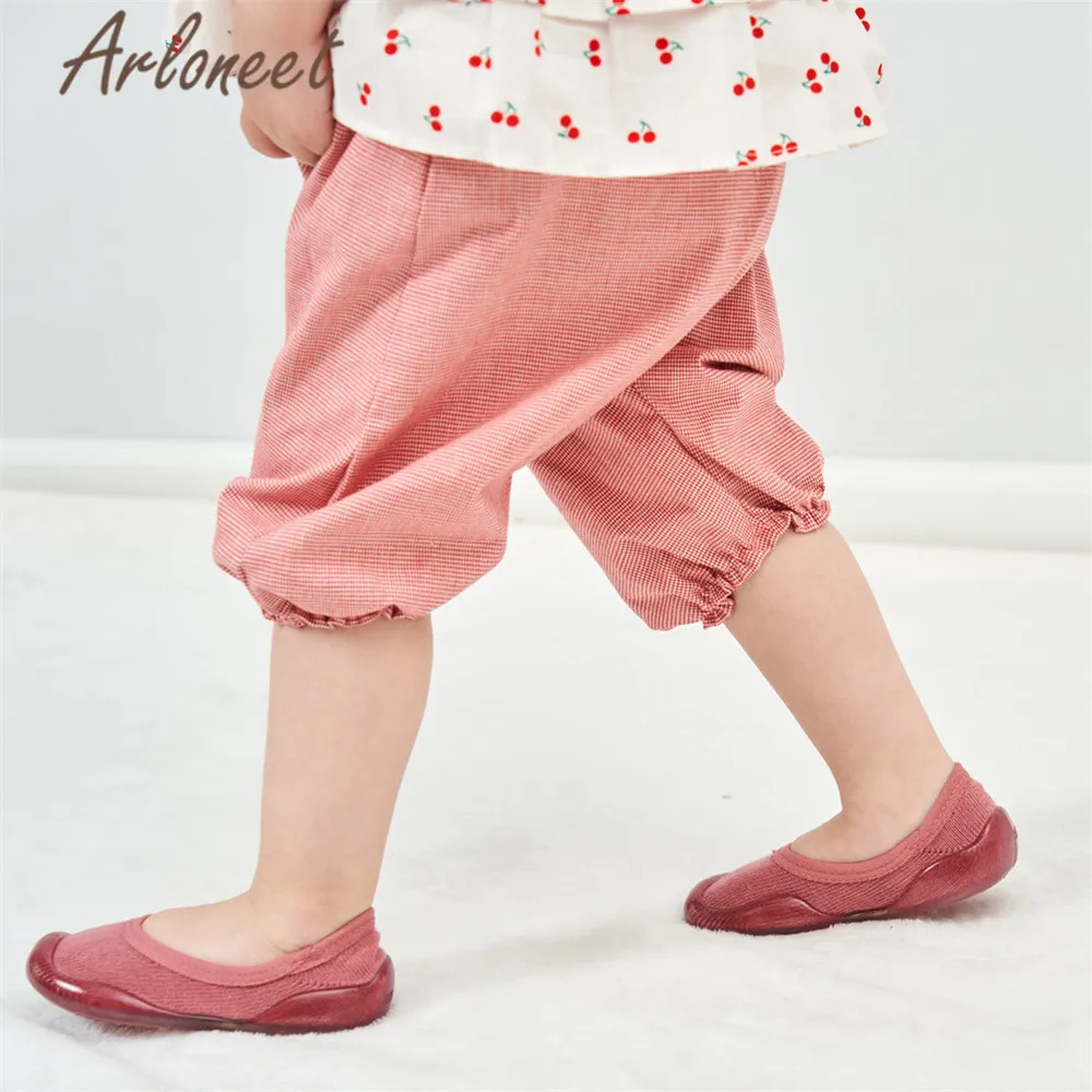 ARLONEET обувь для новорожденных девочек, малышей, начинающих ходить, Резиновые Нескользящие сникерсы на мягкой подошве, хлопковые носки-тапочки для маленьких мальчиков