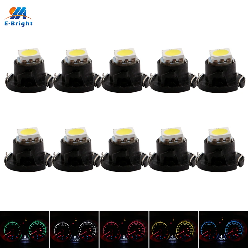 YM E-Bright 10PCS T4.7 LED Car Dashboard Lights 5050 Instrument Auto Bulbs White Blue Red Yellow Led Wedge Automobile 12VDC | Автомобили и