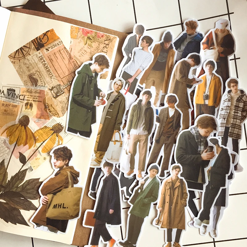 31Pcs/Pack Diary Vintage Handsome Boy Man Sticker DIY Craft Scrapbooking Album Junk Journal Happy Planner Decorative Stickers