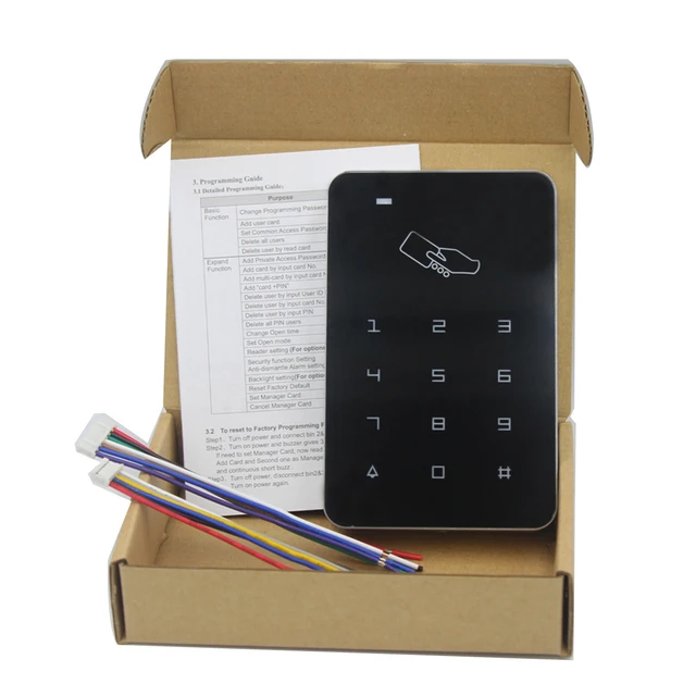 T6C Standalone Access Controller 13.56Mhz IC Access Control Keypad digital Touch Screen Backlight Card Reader Door Lock System 6