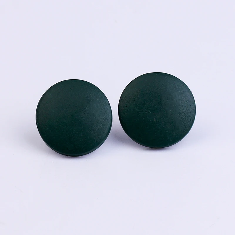 YAMEGA Korean Simple Design Log Wooden Earrings Red Brown Round Wood Alloy Earring Female Trendy Jewelry For Women Girls Gifts
