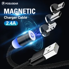 Магнитный кабель Posugear, 1 м, 2 м, Micro usb type C, быстрая зарядка, Microusb type-C, Магнитный зарядный провод, usb c для iphone11 pro X Xs Xr