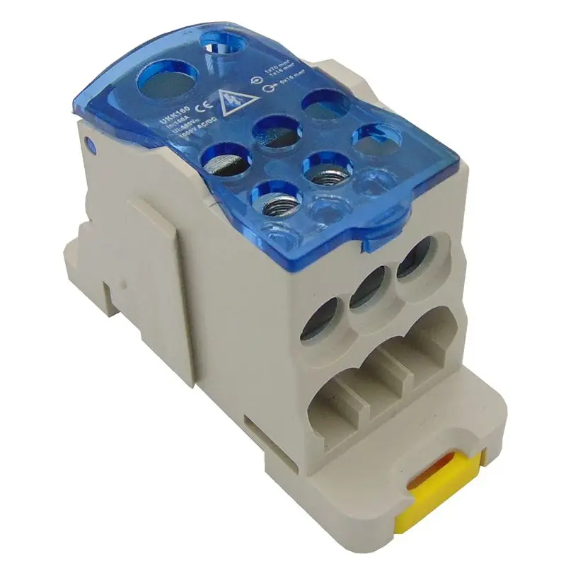 

UKK160 Din Rail 2 in N Out Terminal Block Distribution Box Universal Power Junction Box Electric Wire Connector gangbei