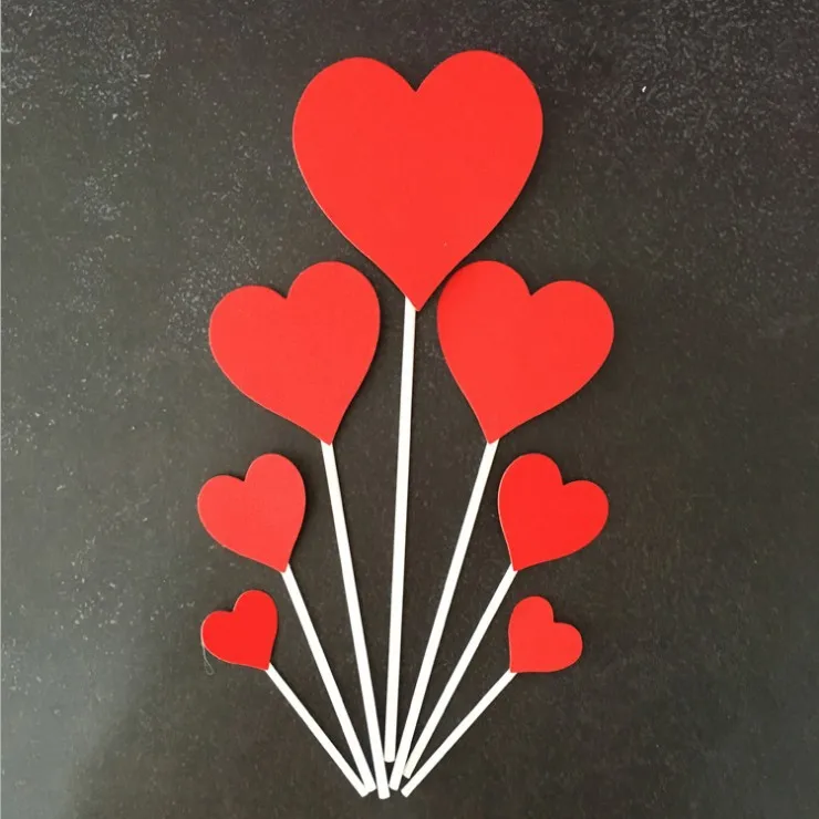 New Style Birthday Five-pointed Star Cake Inserting Card Party Card Instert Cake Heart Shape Decoration Decorative Flag Black An