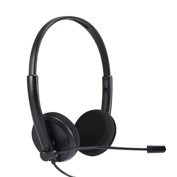 

With Microphone Adjustable USB Wired Stereo Headphone Noise Cancelling Earphone Headband For Computer Laptop