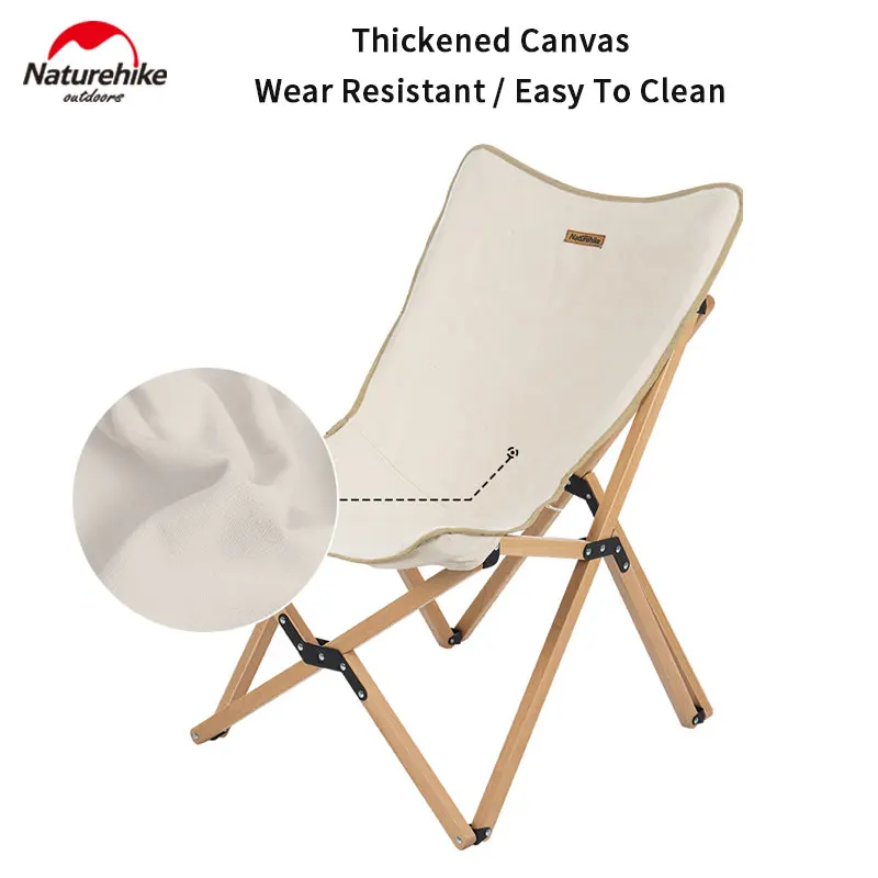 Naturehike Wooden Folding Chair XL Campingstuhl mit Holzgestell Faltstuhl 