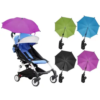 

Adjustable Baby Stroller Umbrella Pram Sun Visor Shade UV Rain Protection Parasol with Holder Clip Pushchair Holder Accessory