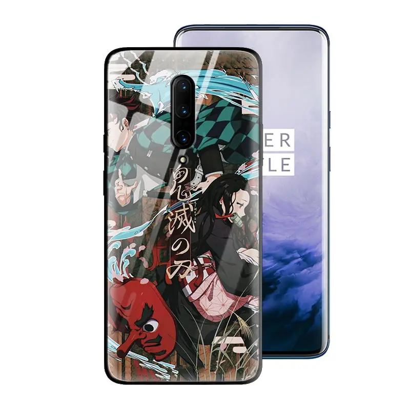 T06 Аниме Demon Slayer Kimetsu no Yaiba закаленное стекло чехол для OnePlus 7 7Pro 7Pro5G 7T 7TPro силиконовый край чехол для телефона, аксессуар - Цвет: T06