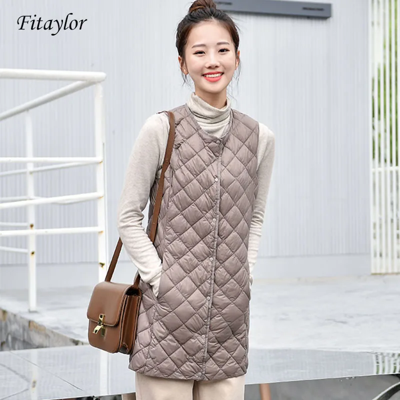 Fitaylor женский ультра светильник на белом утином пуху сезон осень зима куртки