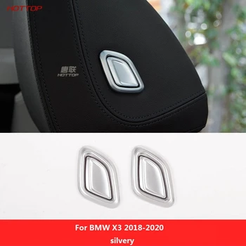 

For BMW X3 2018-2020 X4 2019-2020 4pc Chrome ABS Seat Headrest Adjust Button Trim