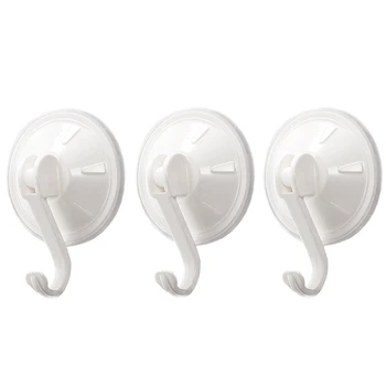 

3 Pack Suction Cup Hooks, Reusable Utility Hooks, Waterproof and Oilproof, Bathroom Kitchen Heavy Hooks
