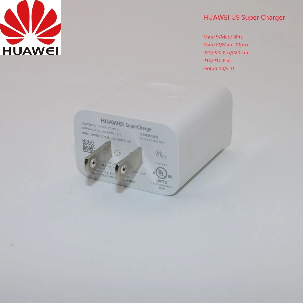 HUAWEI Supercharge US настенное зарядное устройство супер зарядное устройство адаптер для P20 P10/Pro/MATE 9 10 20 Pro Honor V10 Note 10 Быстрая зарядка