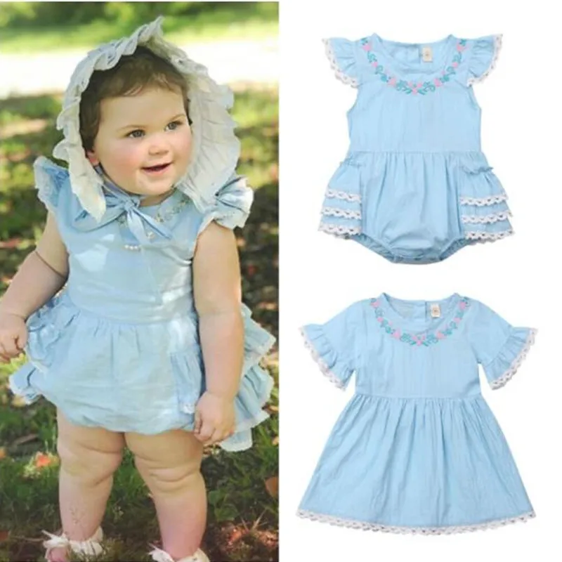 

Little Big Sisters Matching Outfits Toddler Kids Girl Newborn Baby Floral Lace Fly Sleeve Rompers Dress Sundress Clothes