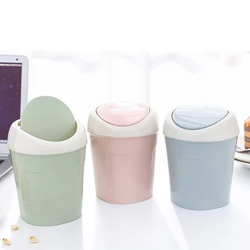 

Pen Bucket Trumpet Creative Covered Kitchen Table Trash Can Mini Desktop Roll Paper Cute Home Office Living Room Desktop Trash
