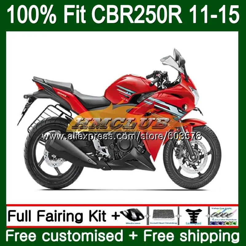 Injection For HONDA CBR250R MC41 2011 2012 2013 91CL.59 CBR250 R CBR 250R CBR 250 R 11 12 13 14 15 Black Red Fairing