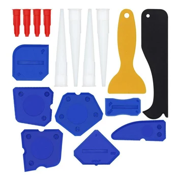 

17pcs Spatula Scraper Kit Silicone Sealant Spreader Caulking Tool Silicone Sealant Finishing Grout Caulk Tool For Household
