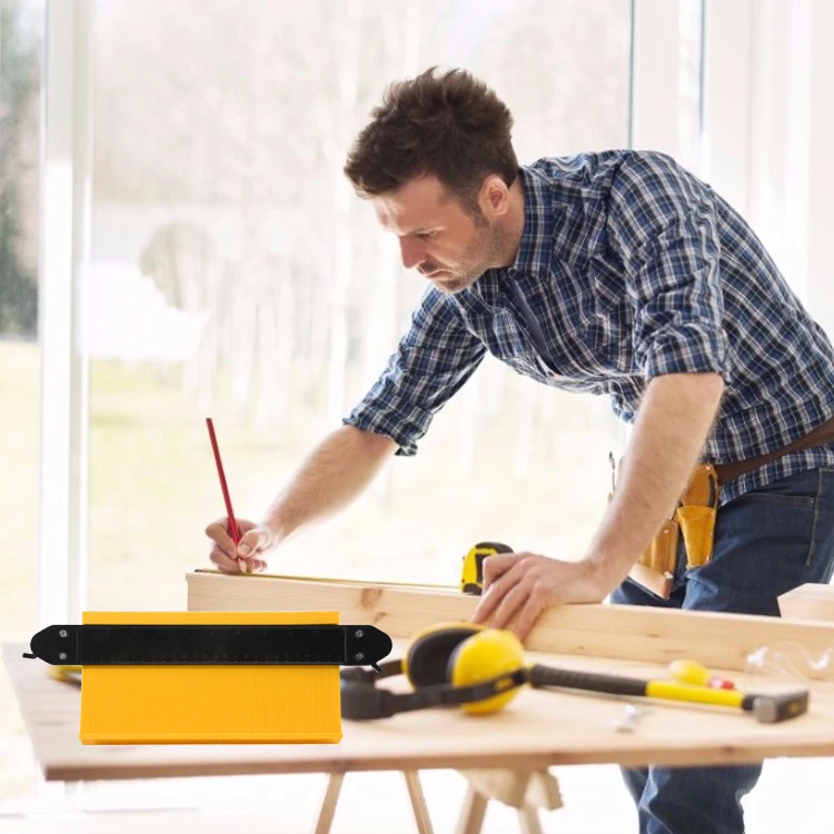 

Contour tool with lock, gauge, irregular woodworking tool, radian ruler, double lock