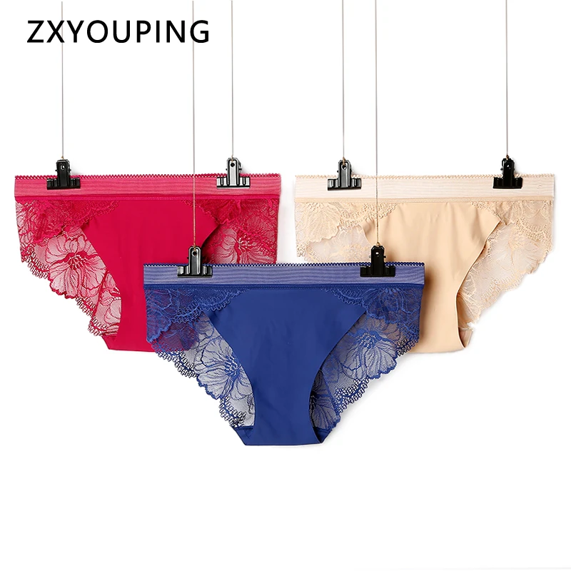 3 шт./Лот сексуальные кружевные трусики с низкой посадкой прозрачные на спине