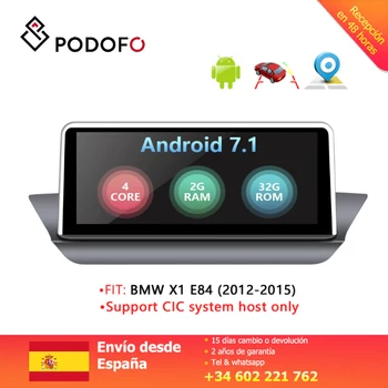 

Podofo Car Multimedia Player Radio Android 7.1 for BMW X1 E84 (2012- 2015) CIC System Support Mirror Link 3G & 4G & WiFi