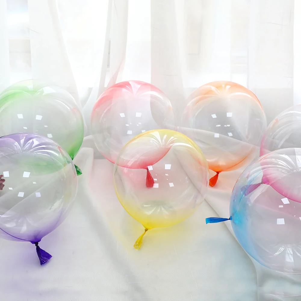 10pcs 18 Inch Crystal Bubble Balloons Rainbow Transparent Bobo Inflatable Helium Wedding Birthday Party Decoration Baby Shower | Дом и сад